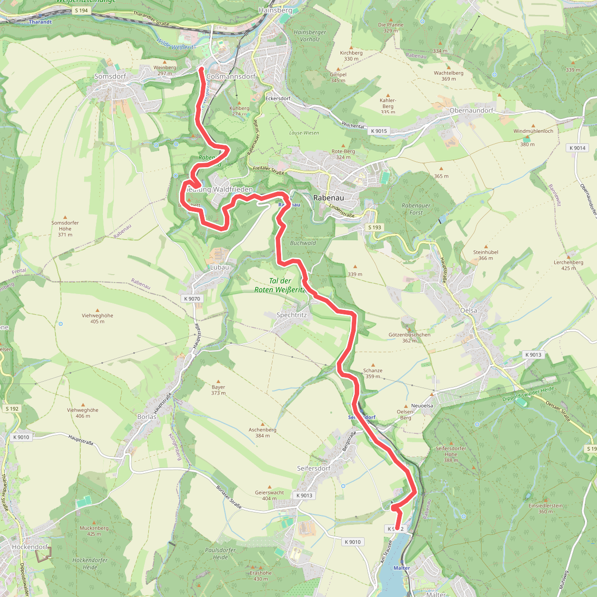 Wanderweg Rabenauer Grund