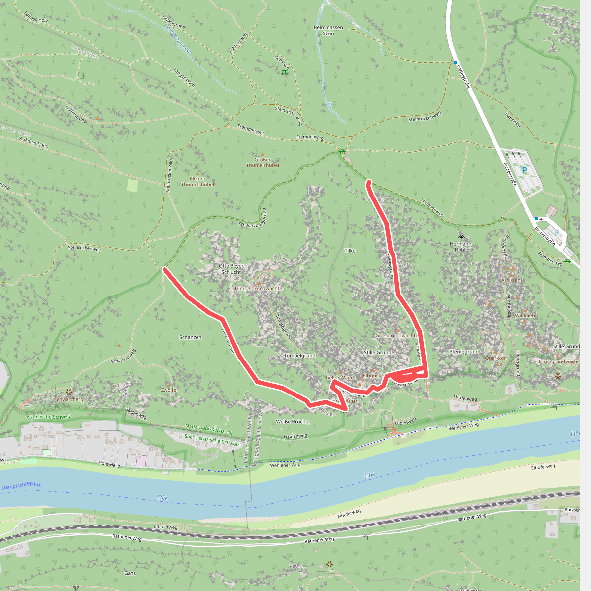 Bergpfade Wehlener Gebiet
