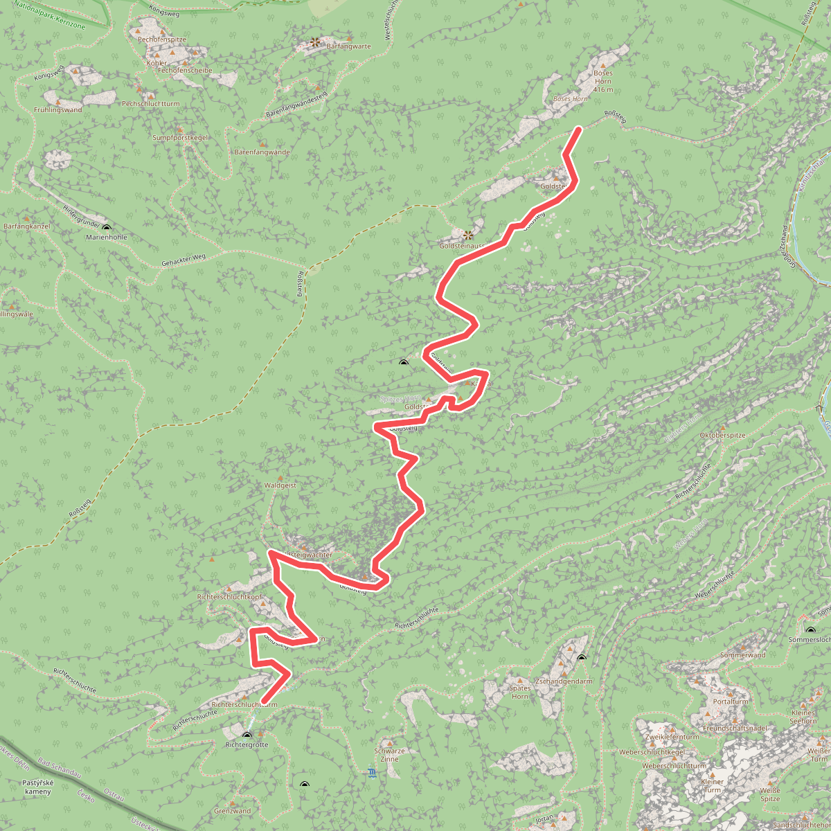 Bergpfad Goldsteig