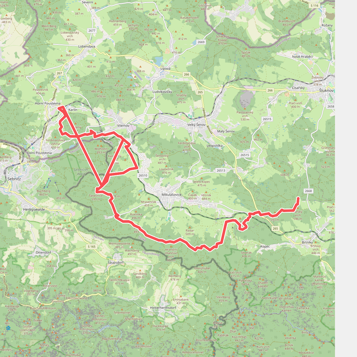 [M] Zelený kříž - Horní Poustevna