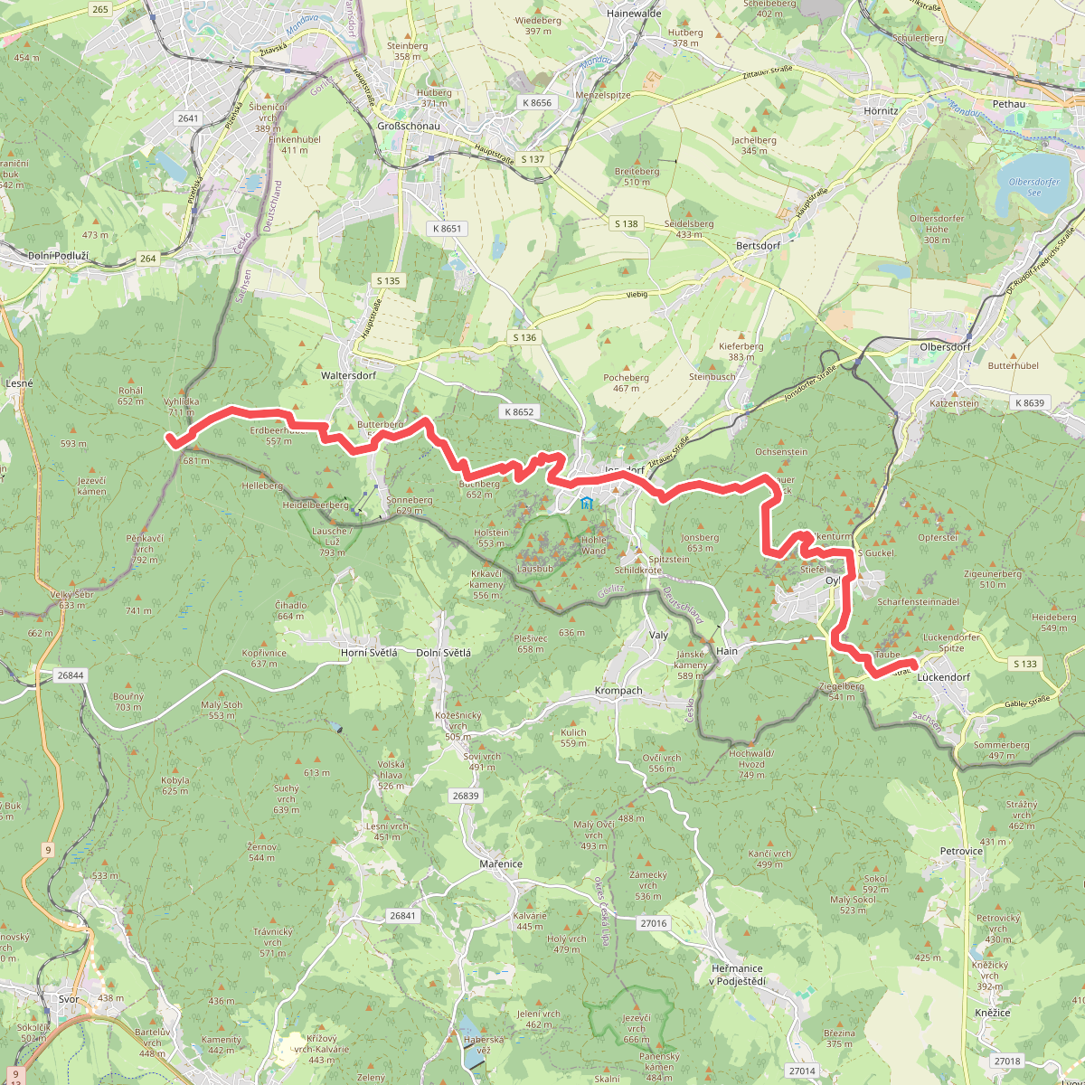 Lückendorf - Dreiecker (gelber Strich)