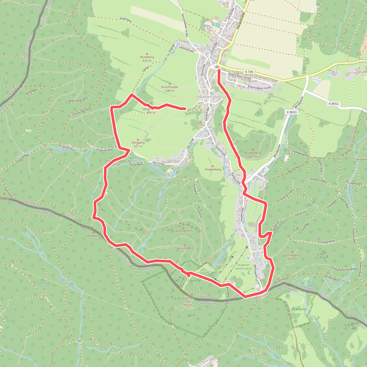 LG-Grüner Gegenschrägstrich - Naturlehrpfad Waltersdorf