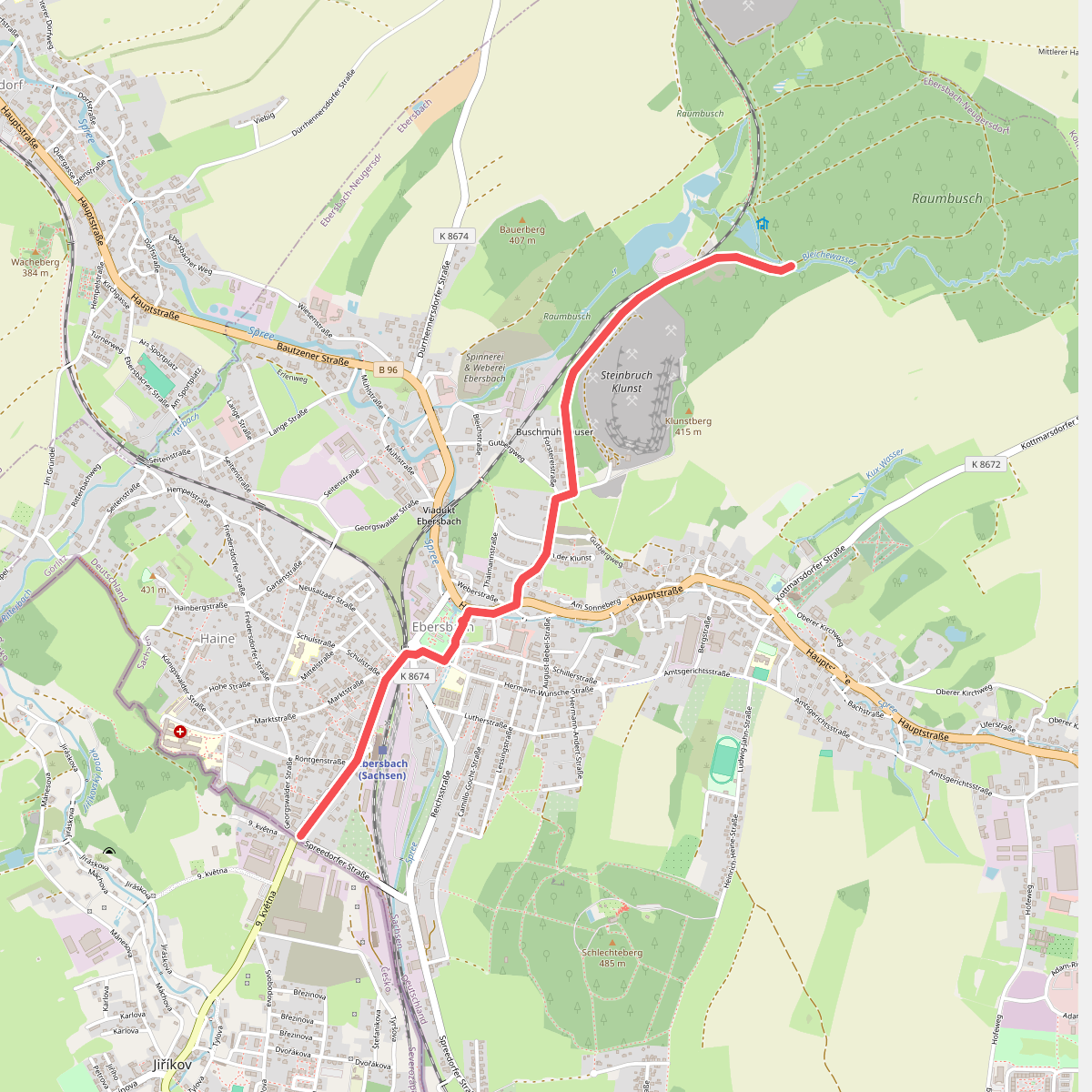 Ebersbach - Klunst (grüner Strich)