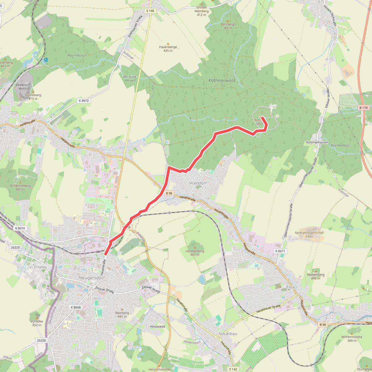 Seifhennersdorf - Kottmar (grüner Strich)