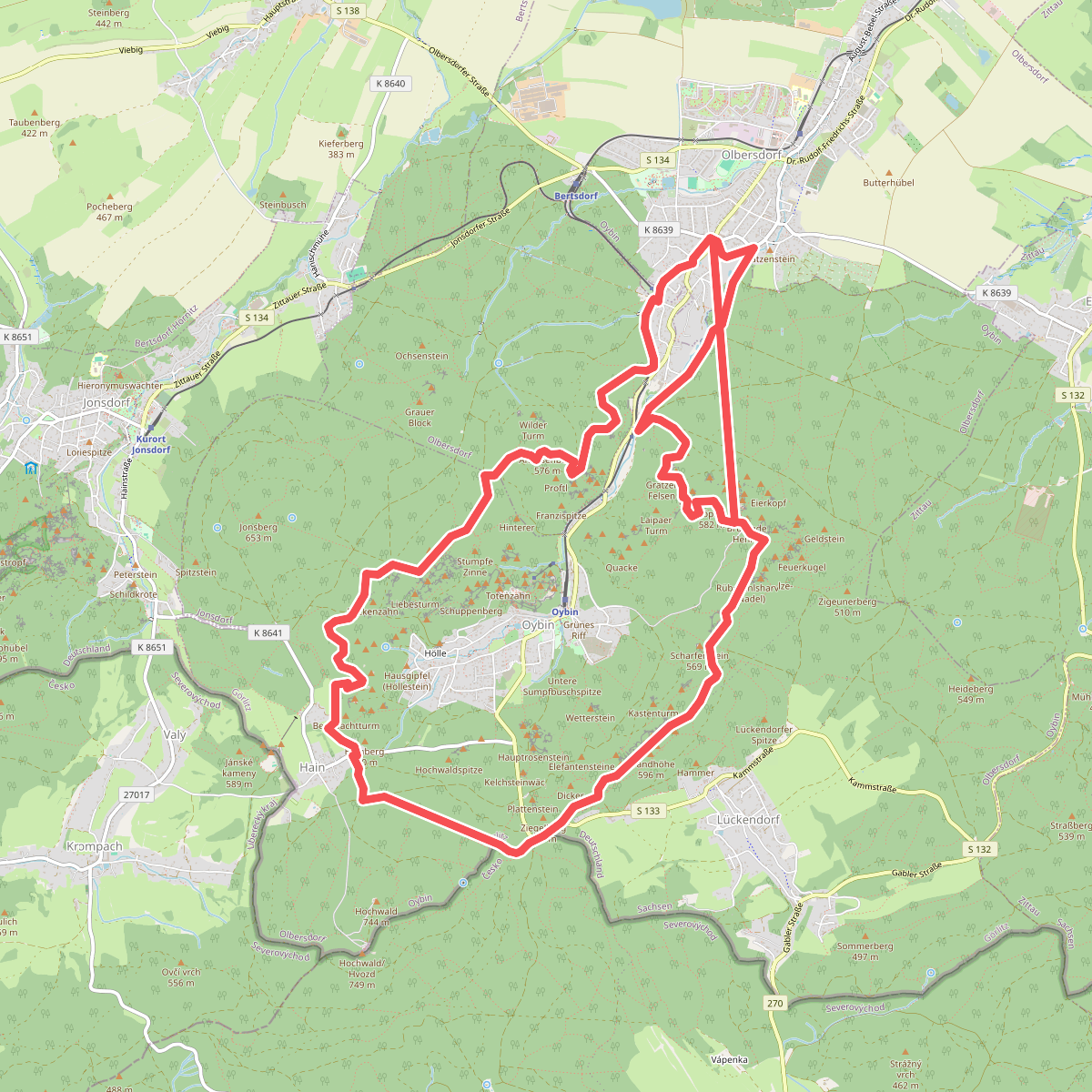 Oybin Rundweg (gelber Punkt)