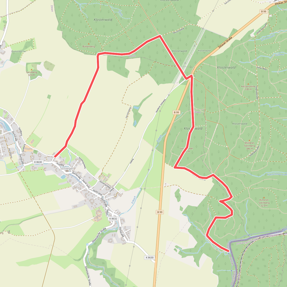 Schlegel - Klosterwald (gelber Strich)