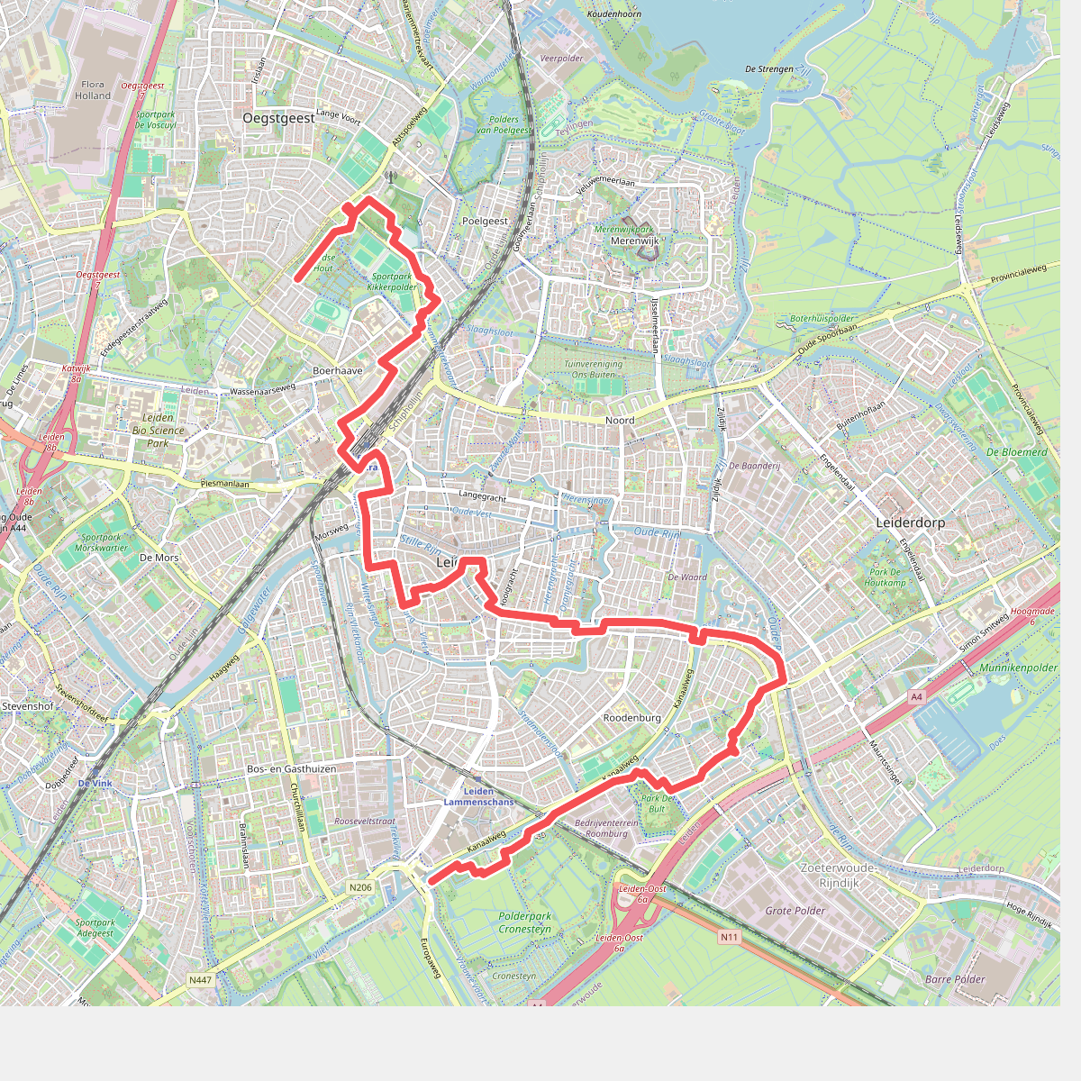 Leidsche Hout - Leiden, Lammebrug · Romeinse Limespad etappe 2