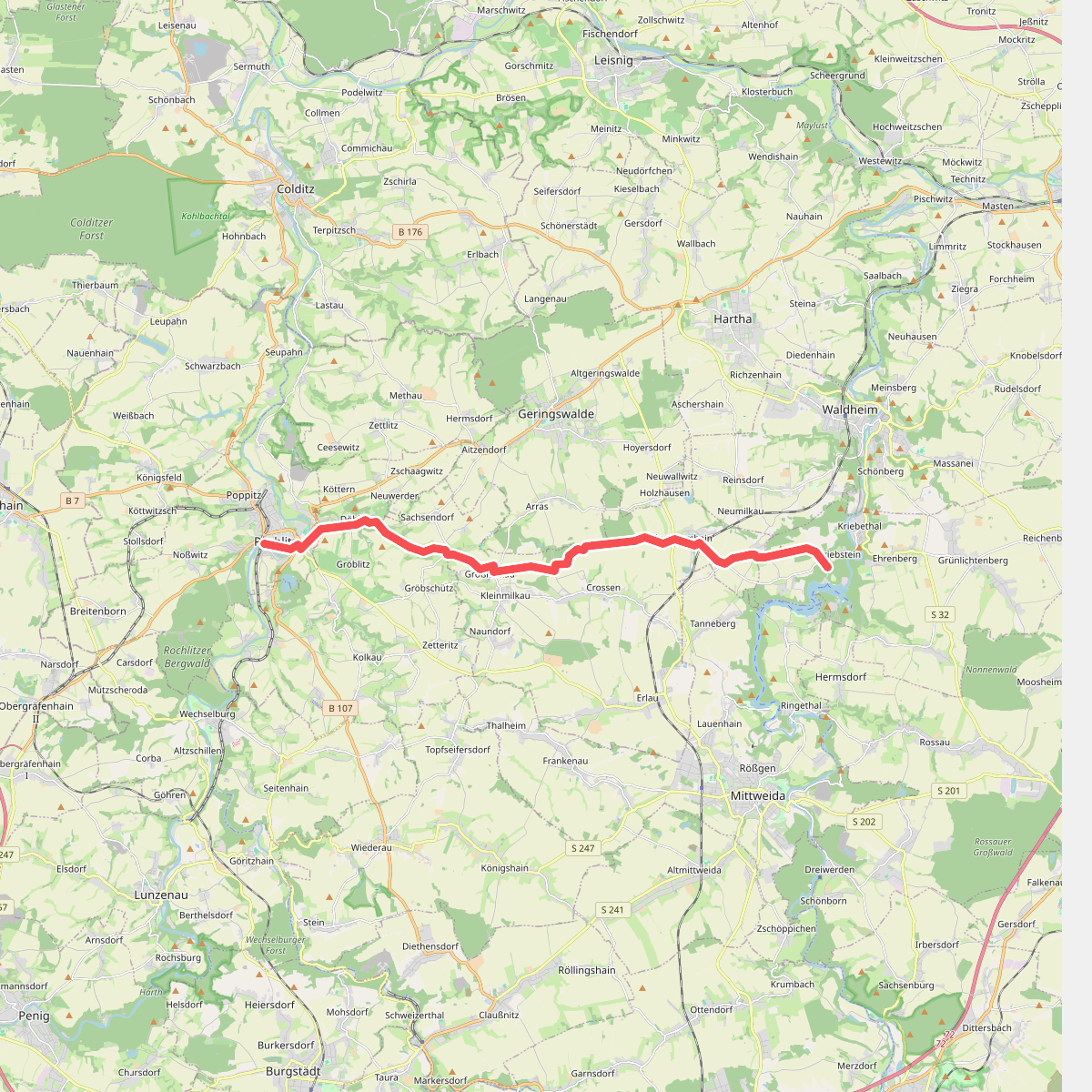 Wanderweg Kriebstein – Rochlitz