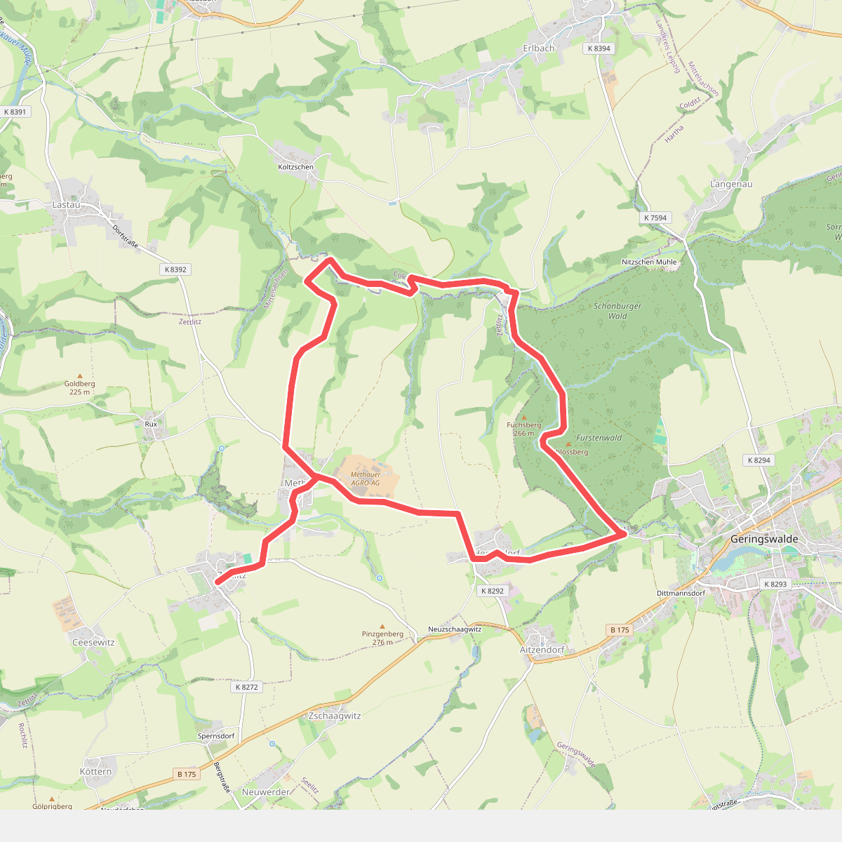 Rundweg Zettlitz – Auenbachtal – Zettlitz