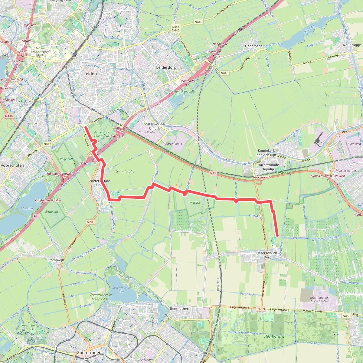 Leiden, Lammebrug - polder Westgeer · Romeinse Limespad etappe 3