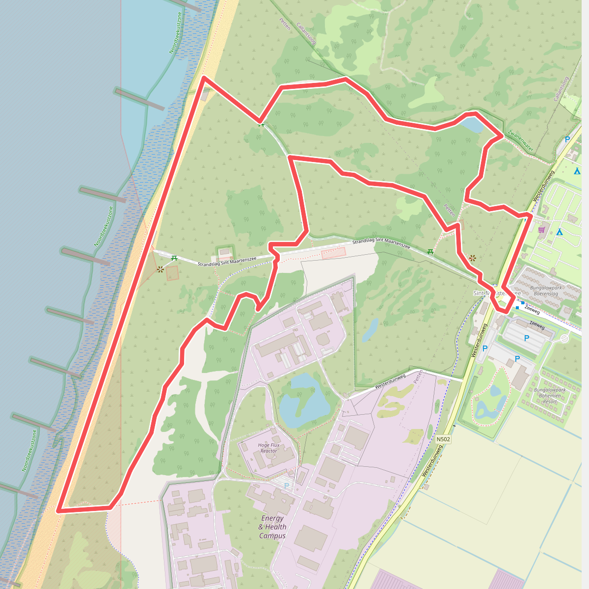 Oranje route vanaf startpunt St Maartenszee