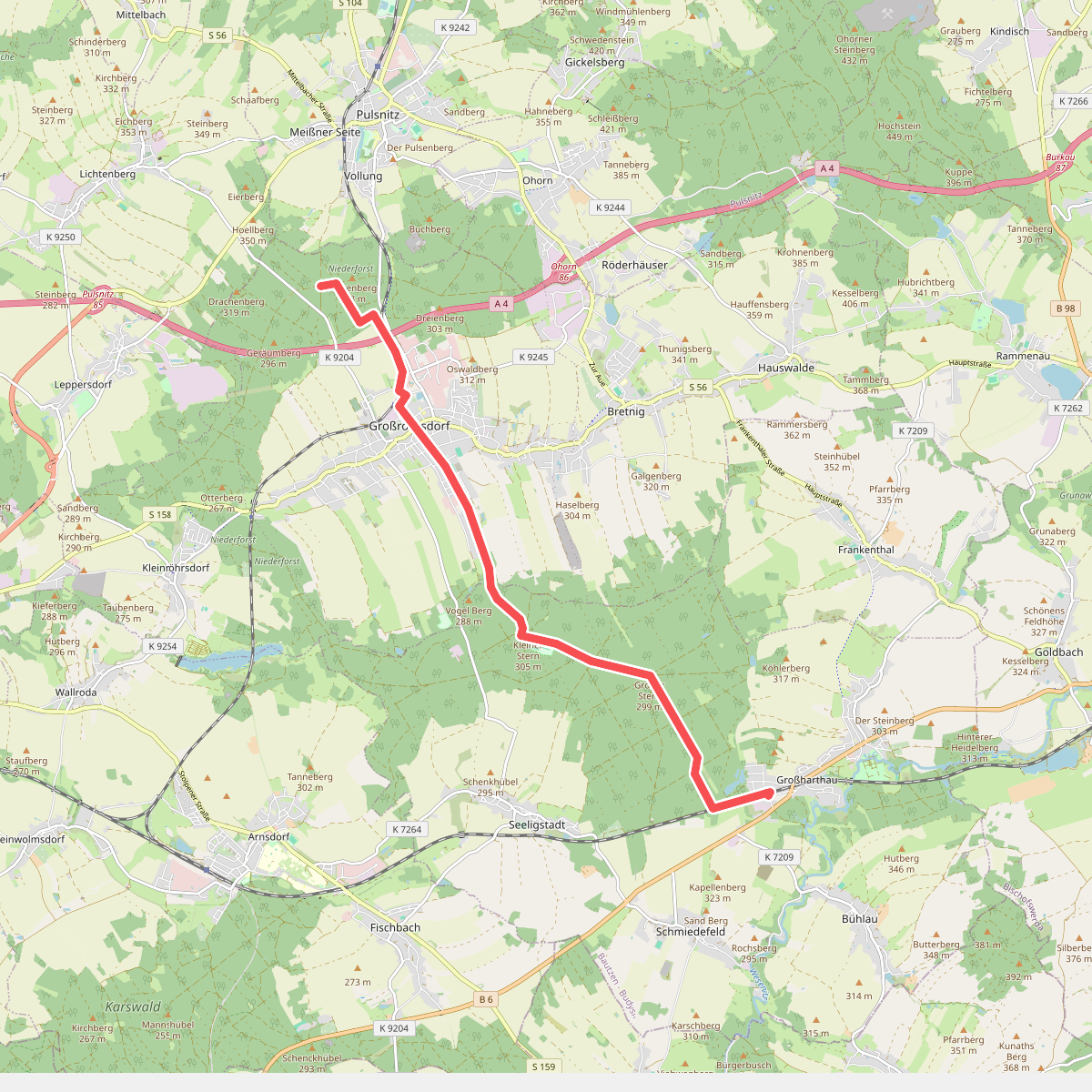 Roter Strich Großröhrsdorf und Umgebung