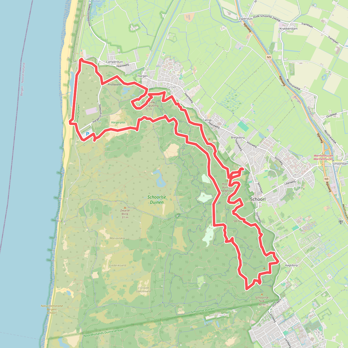 Duintoppentocht (rood)