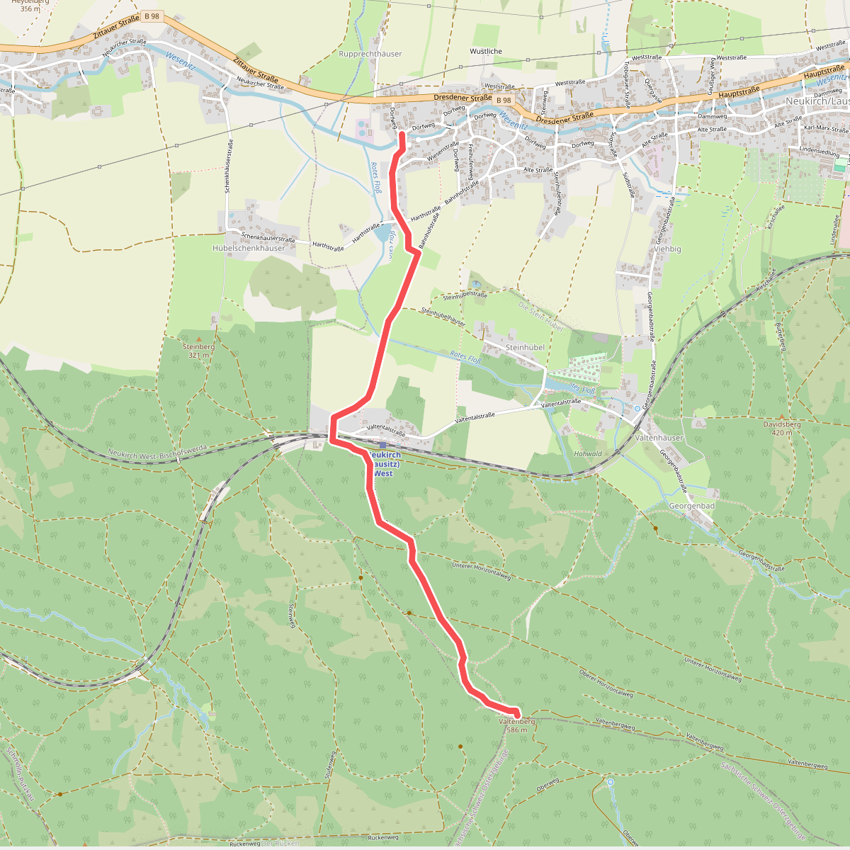 Neukirch West - Valtenberg (grüner Strich)