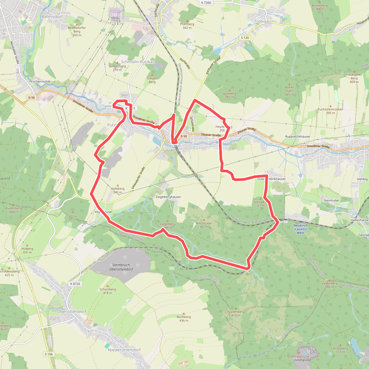 Rund um Putzkau (grüner Strich)
