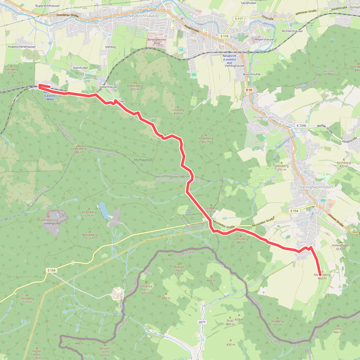 Steinigtwolmsdorf - Neukirch West (gelber Punkt)