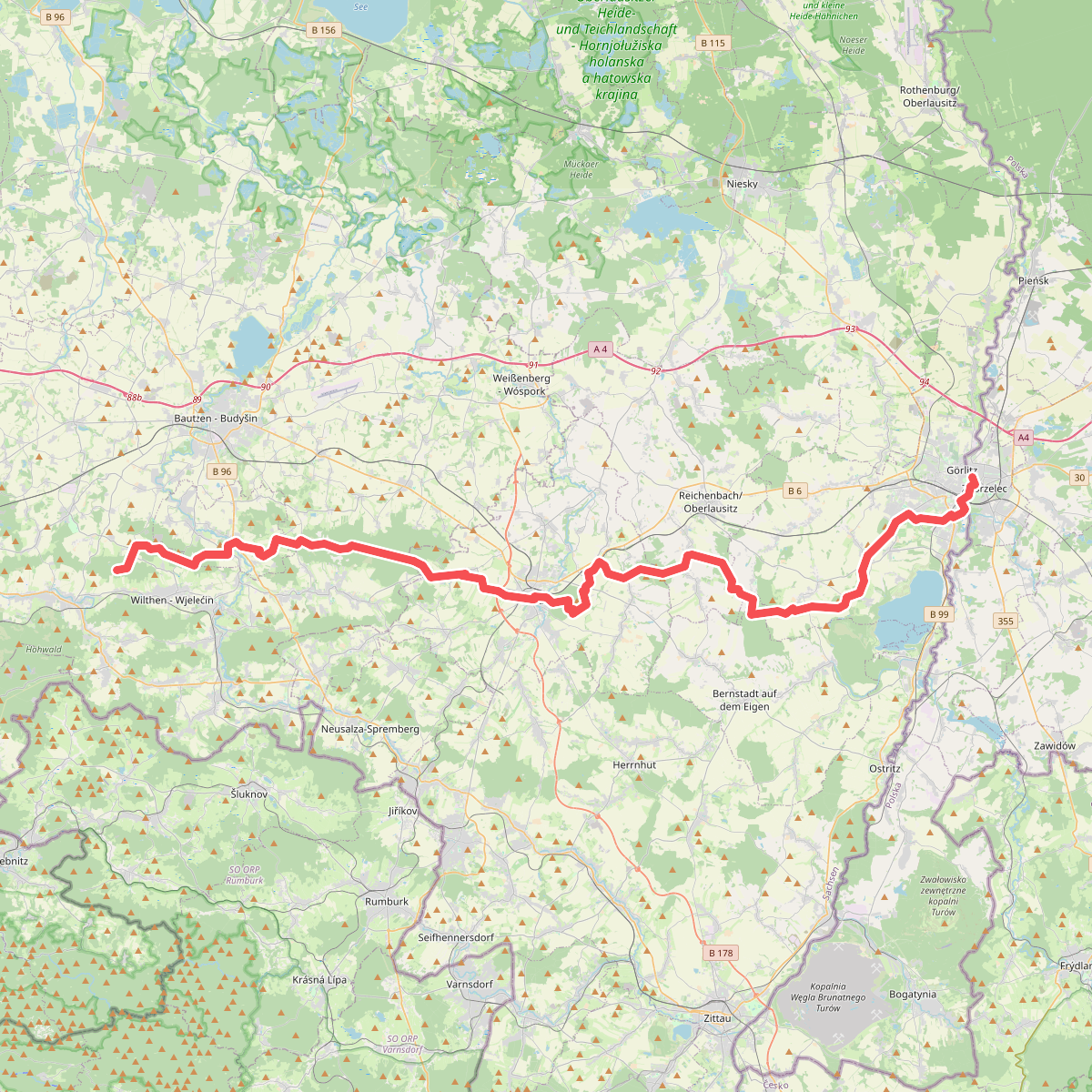 Fernwanderweg Görlitz – Greiz (Teil: Görlitz – Großer Picho)