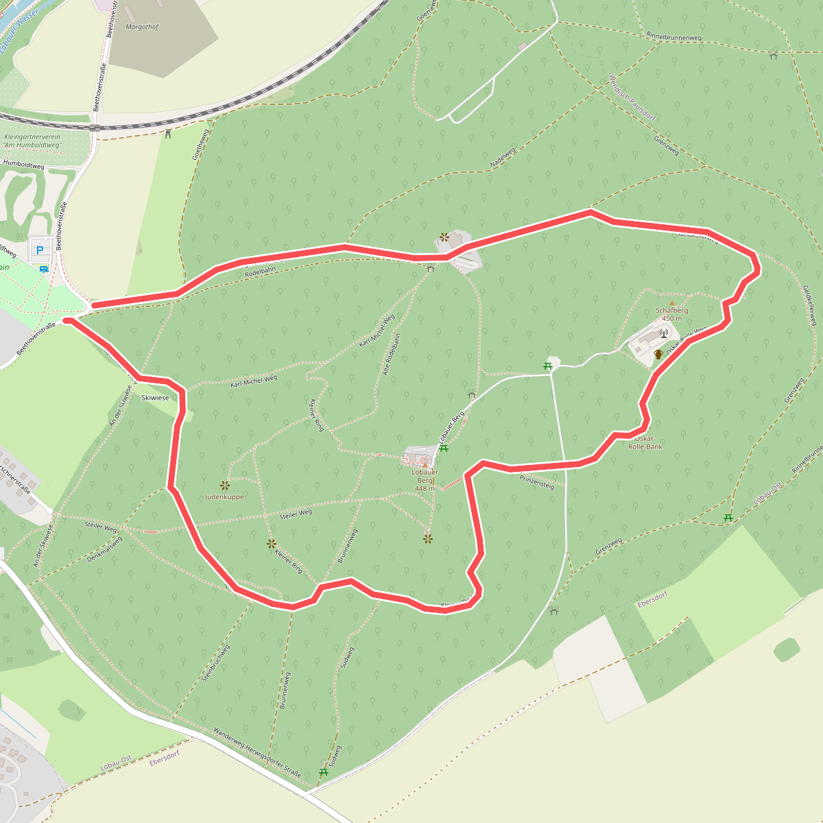 Naturlehrpfad Löbauer Berg (grüner Diagonalstrich)