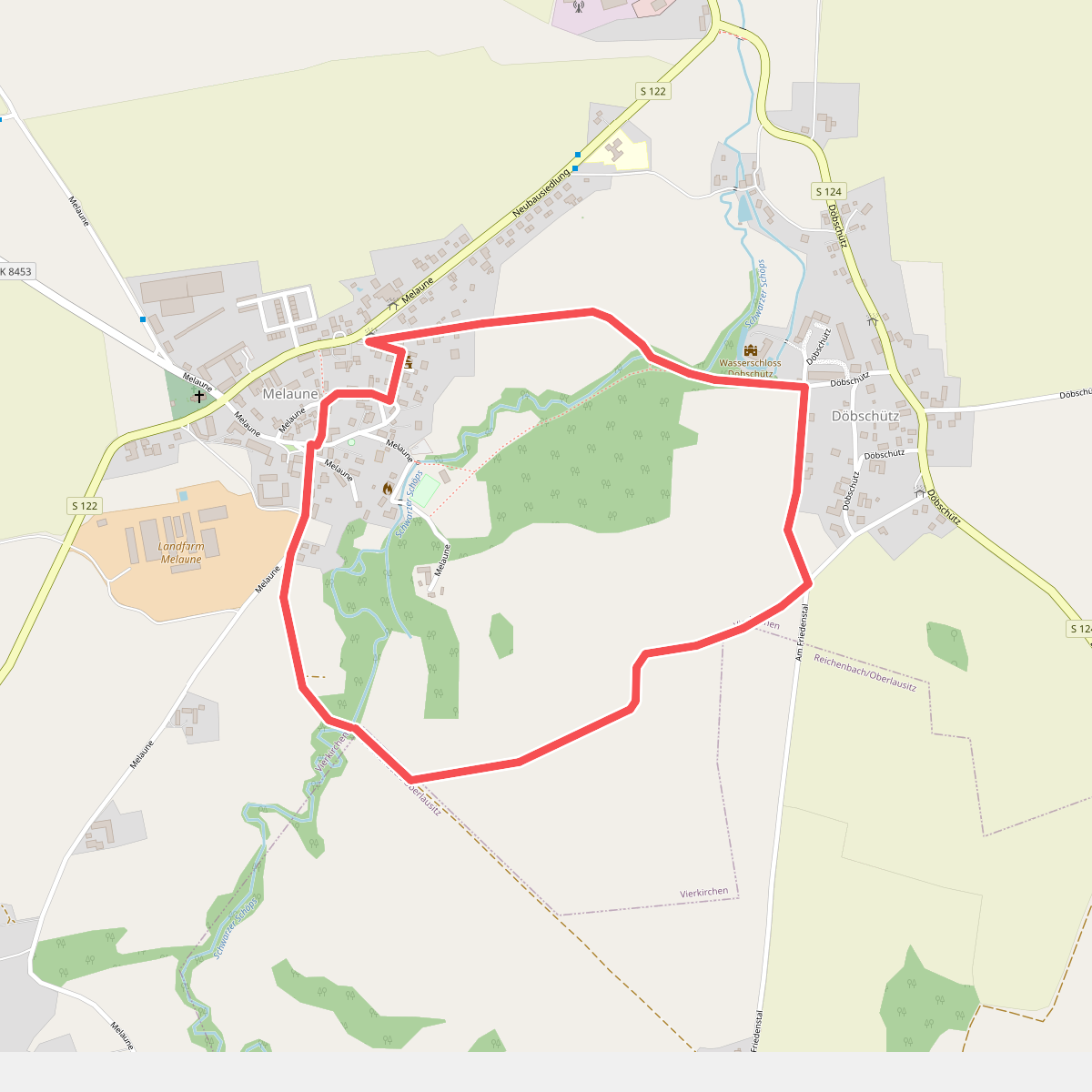 Rundweg Melaune (gelber Strich)