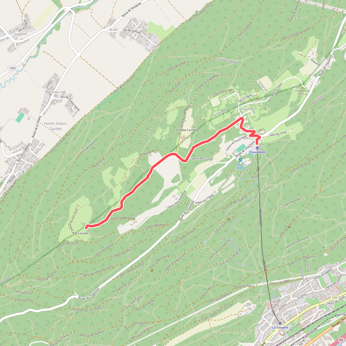 Chaumont Funiculaire - Pré Louiset par le haut
