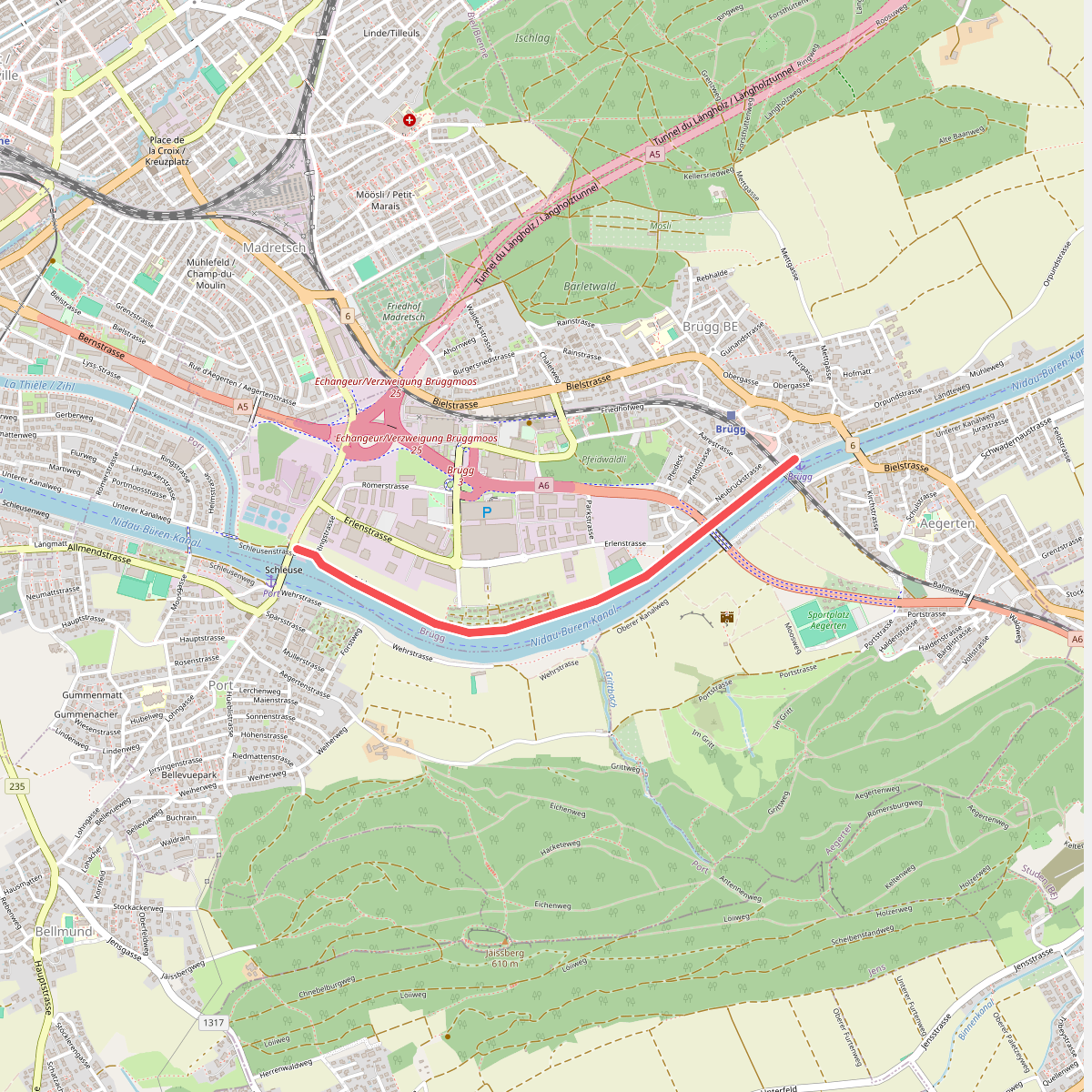 Brügg-Uferweg - Stauwehr