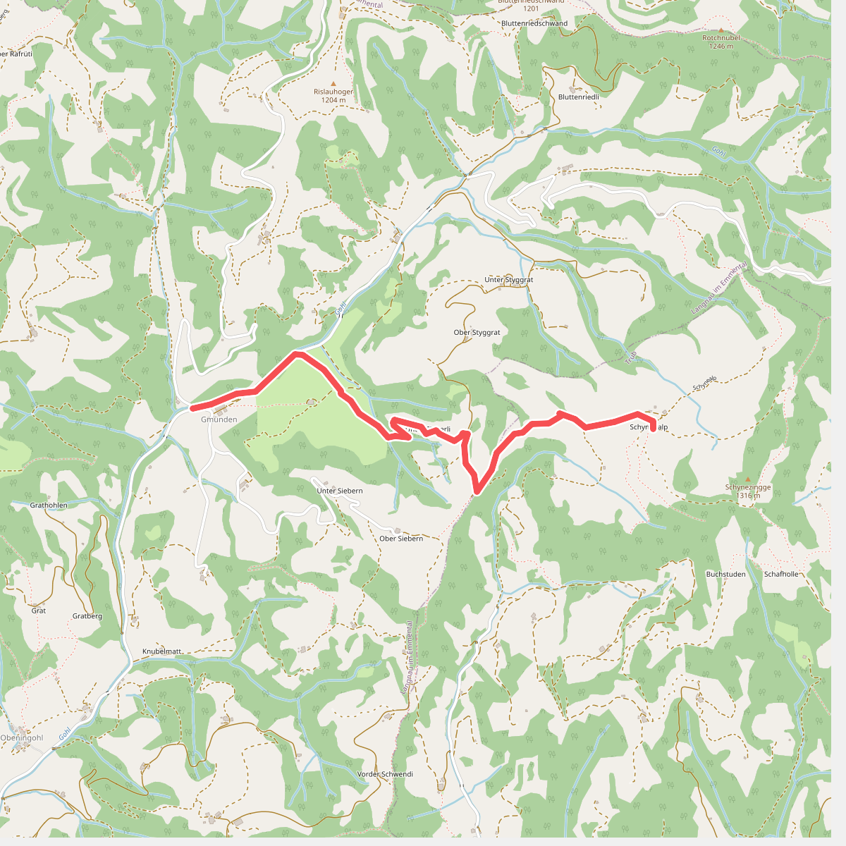 Gmünden - Schynenalp