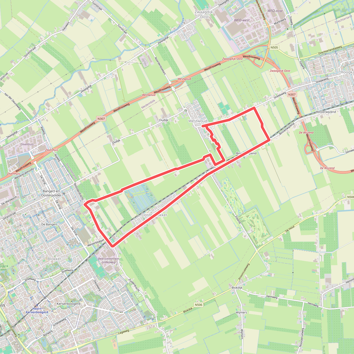 Oosterblokkerroute (rood)