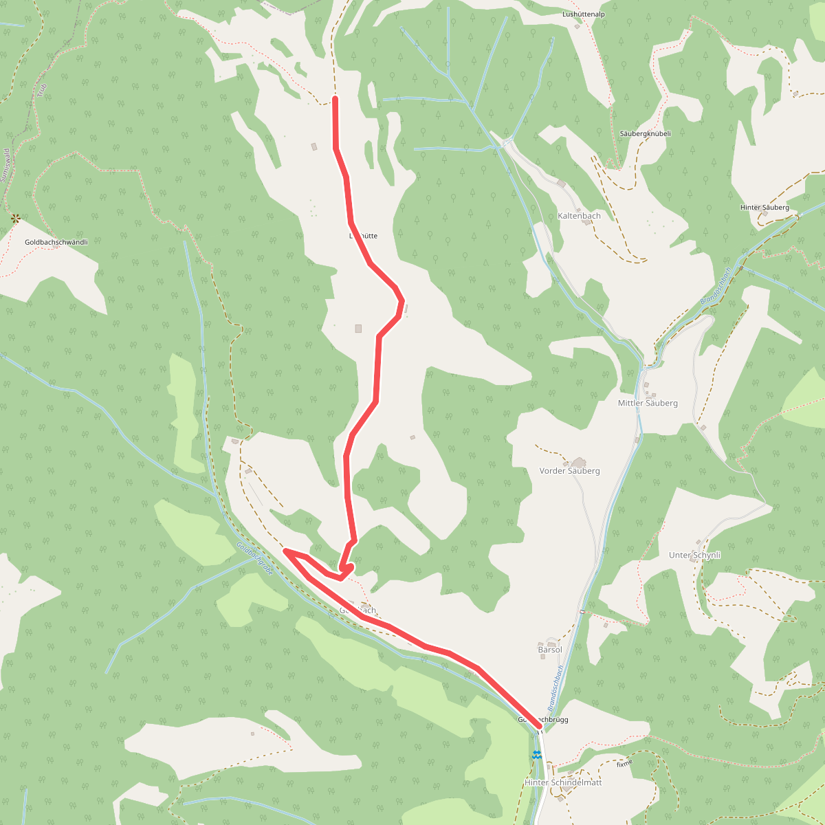 Goldbachbrügg - Mittleri Lushütte