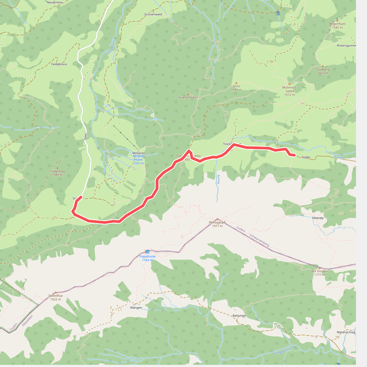 Stafel - Trochenmattsattel - Stäfeli