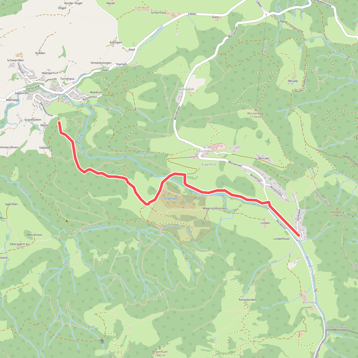 Sonnhalde - Linden - Meiestoss - Moos