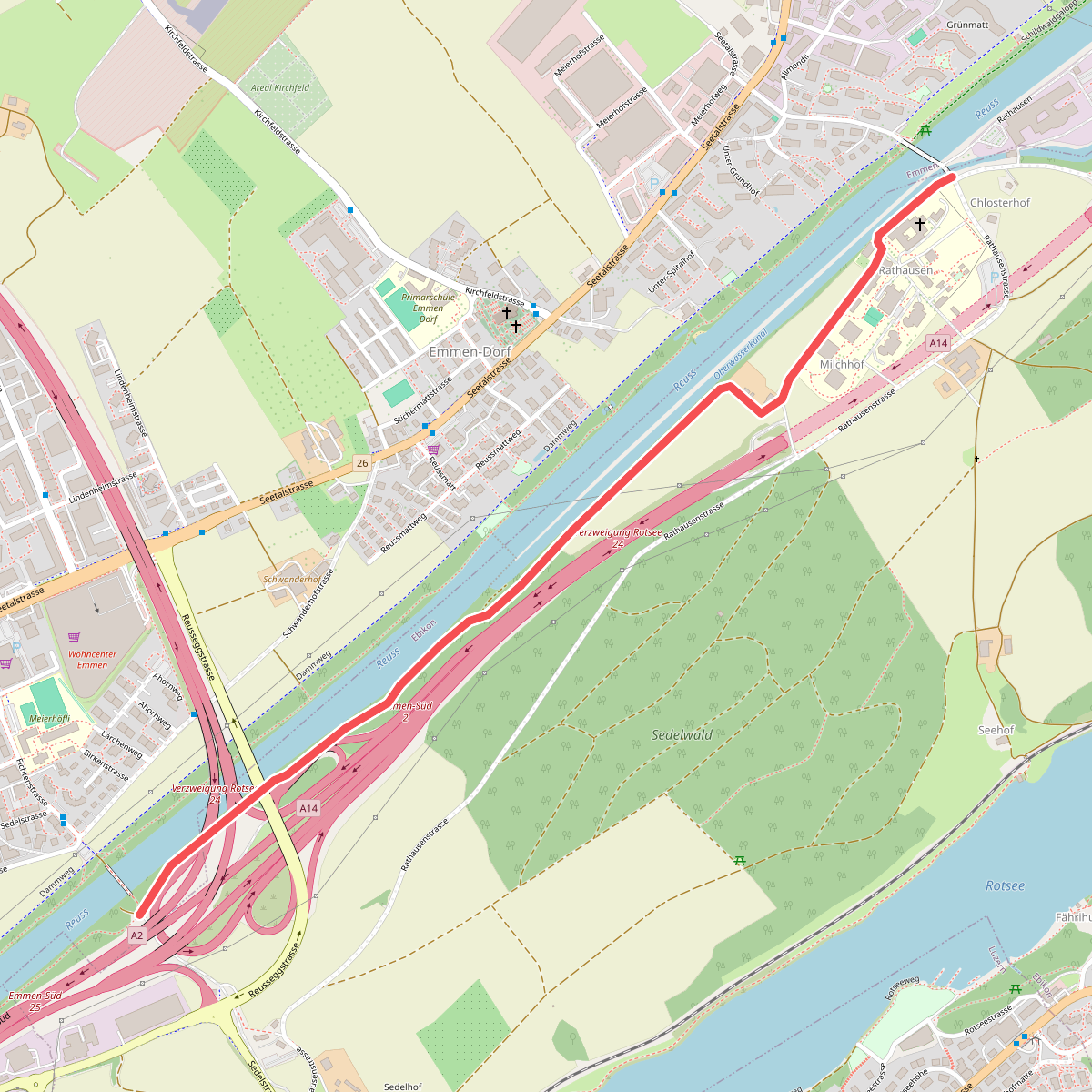 Sädelbrücke - Rathausen Brücke