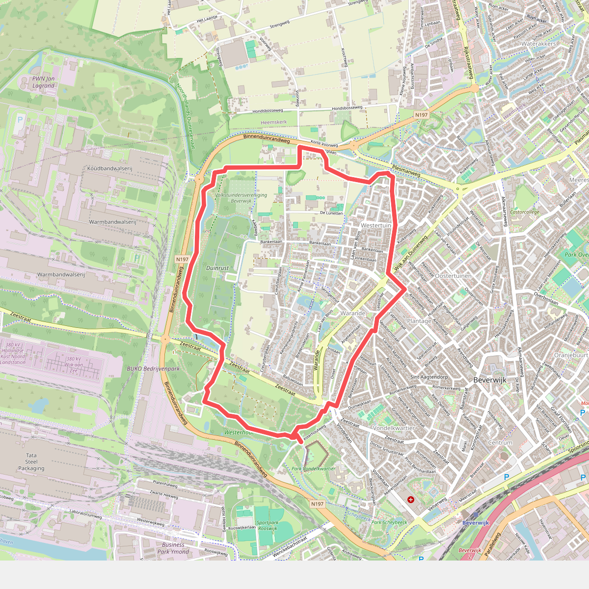 Breesaaproute (rood)