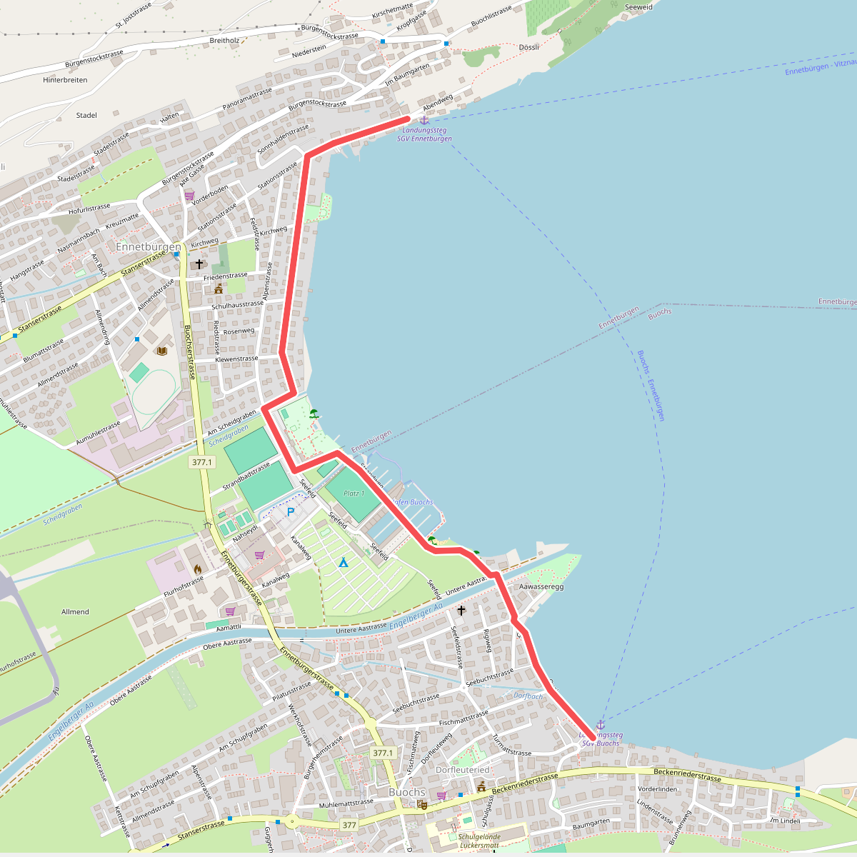 Buochs Schiffländi - Ennetbürgen Schiffländi