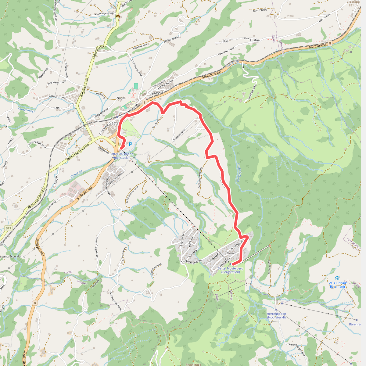 Sattel Talstation - Mostelberg