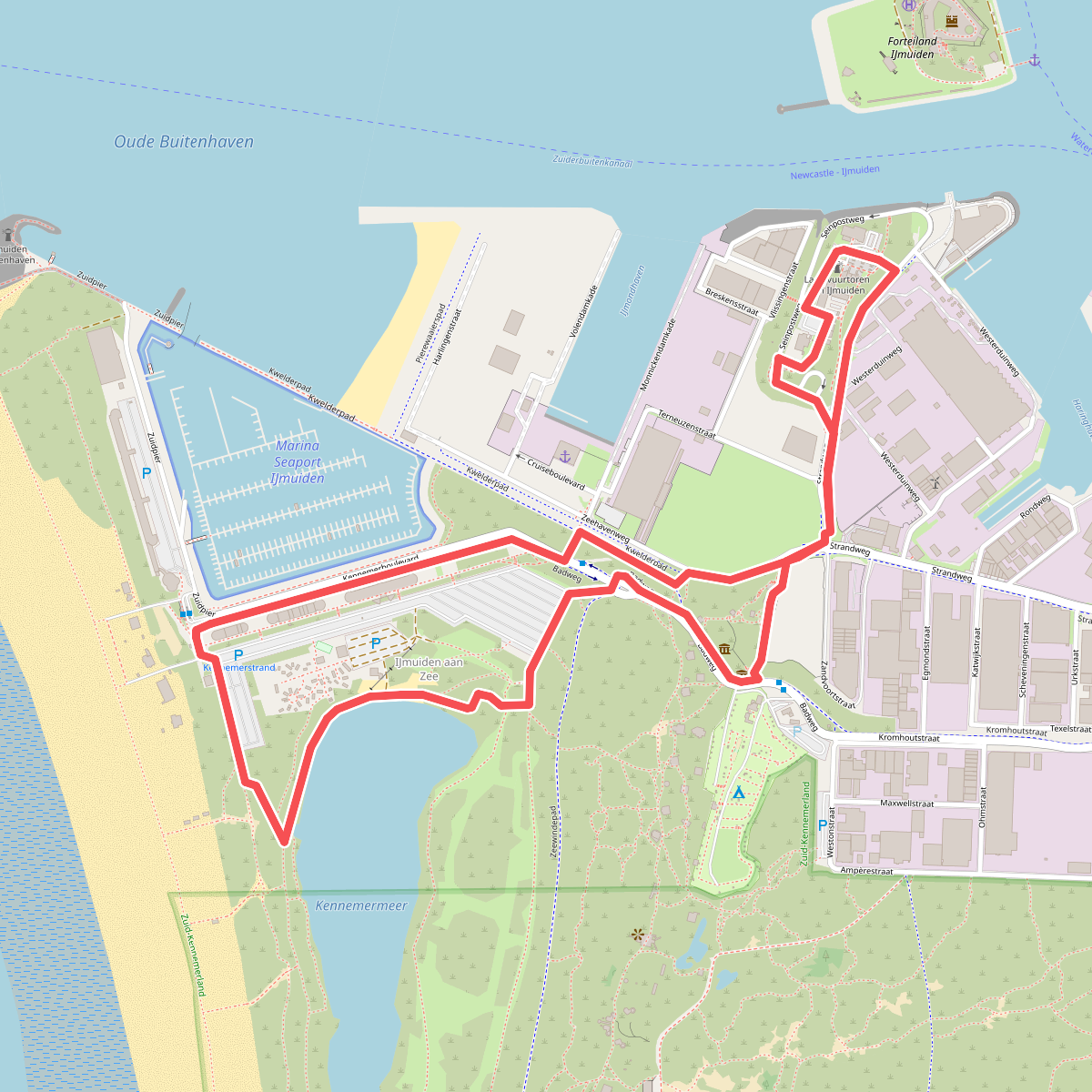 Havenroute (rood)