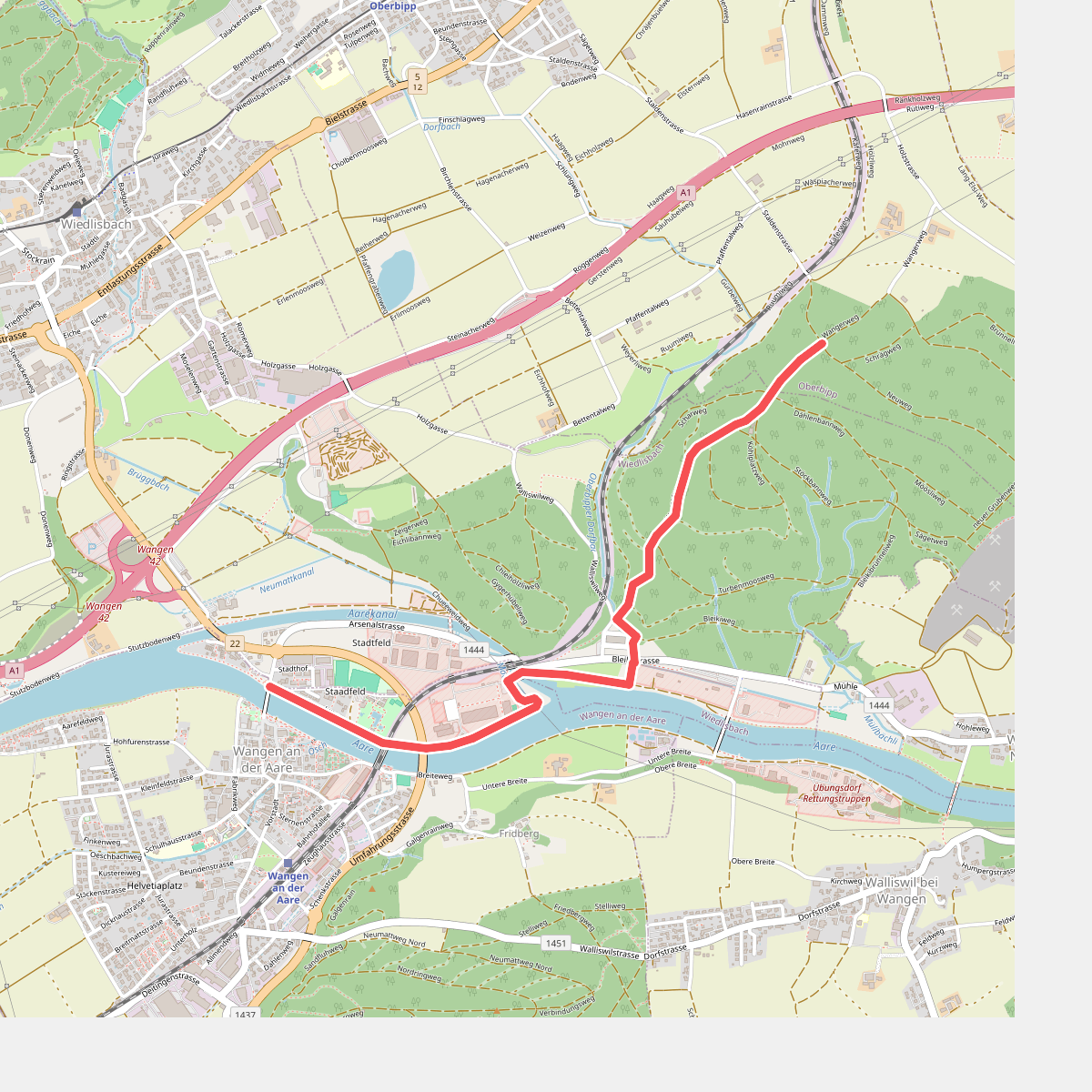 Längwald Staldenrain - Wangen an der Aare