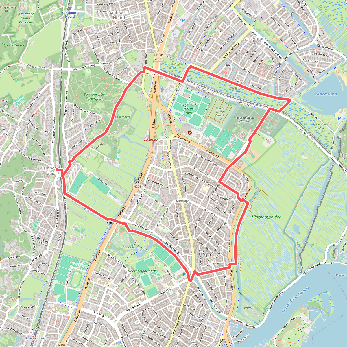 Slaperdijkroute (blauw) 