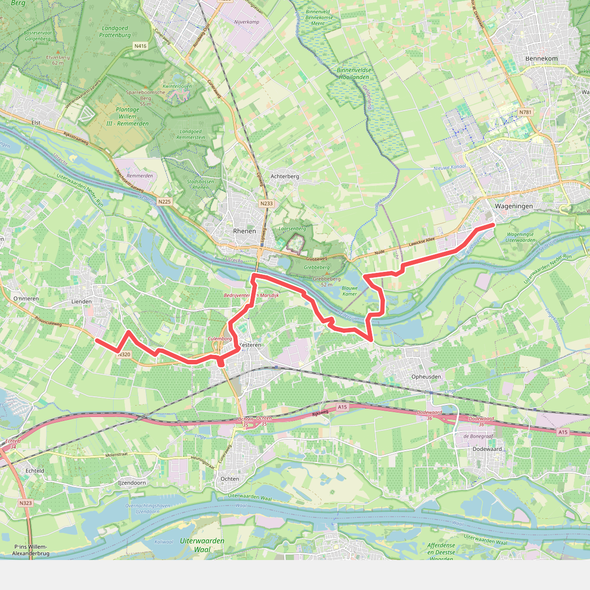 Lienden - Wageningen, haven · Romeinse Limespad etappe 12