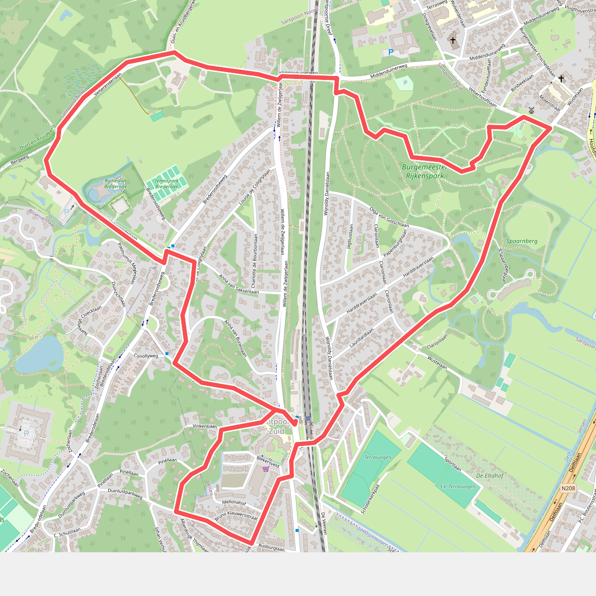 Spaarnbergroute (rood)