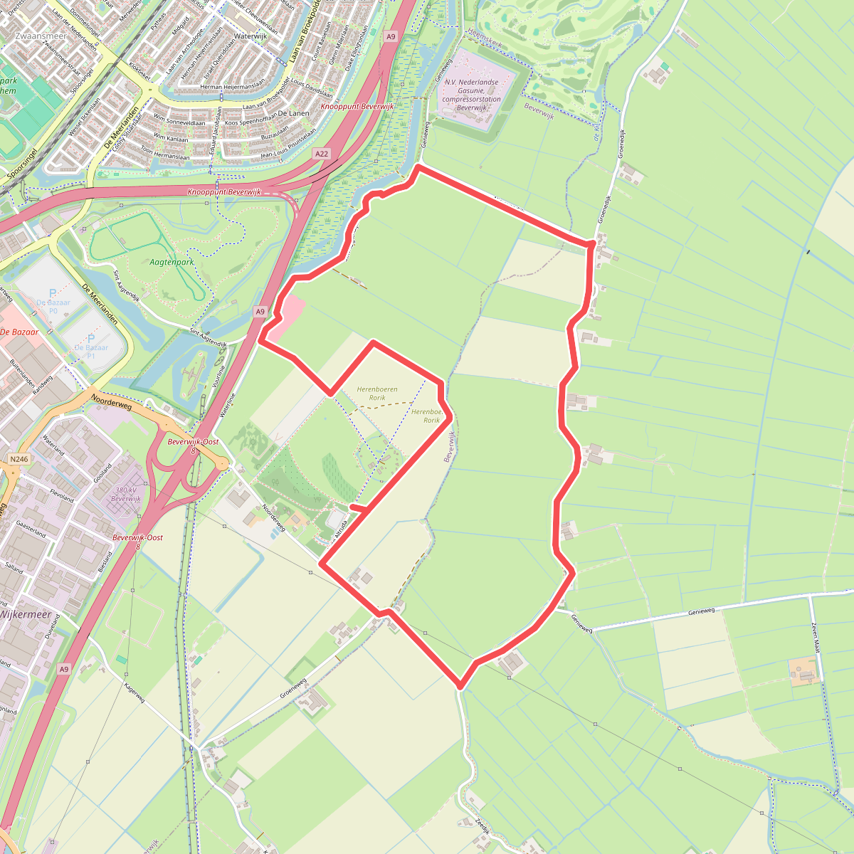 Buitenlandenroute (geel)