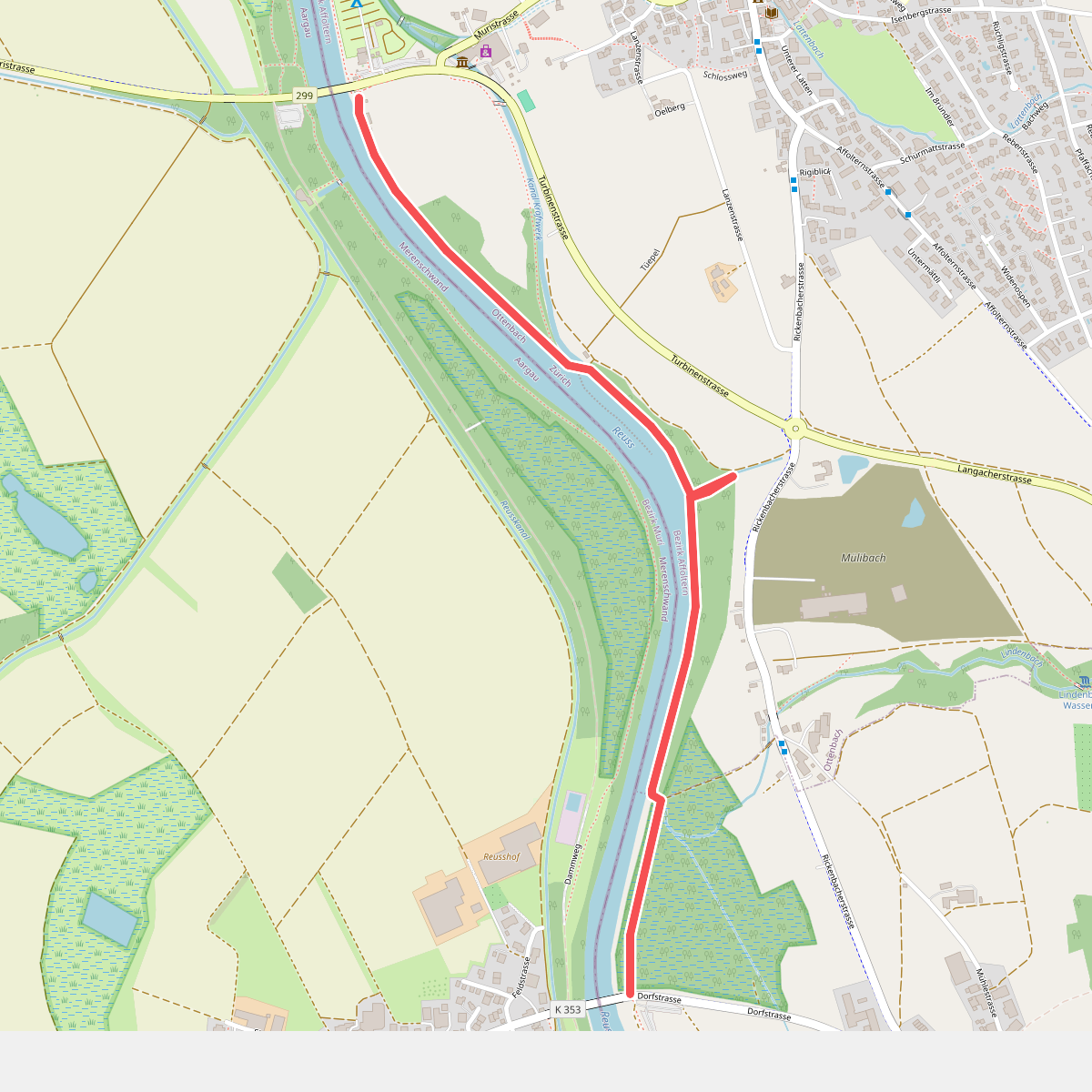 Brücke Obfelden - Brücke Ottenbach