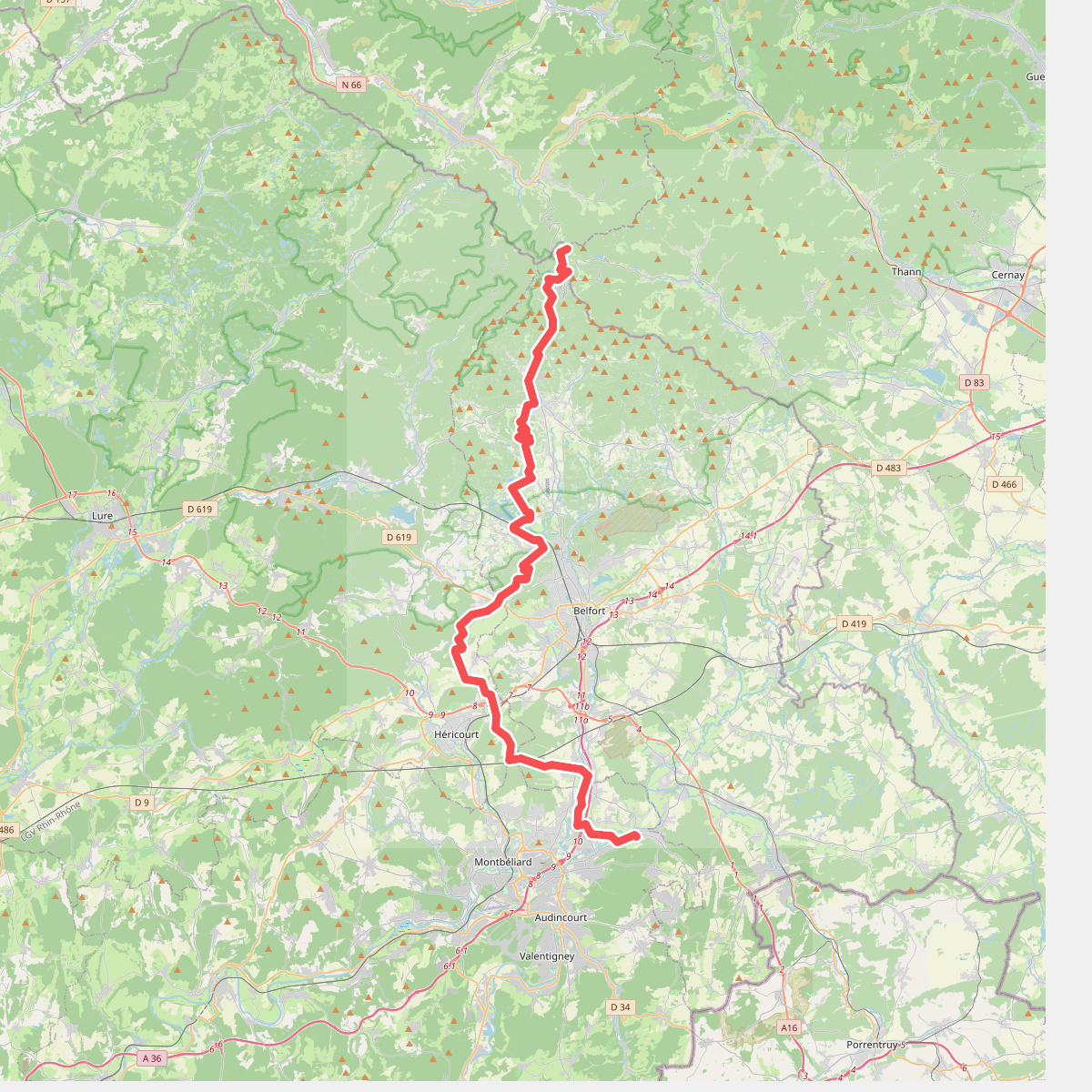 GR 5 Vosges, Ballon d'Alsace - Fesches-le-Châtel