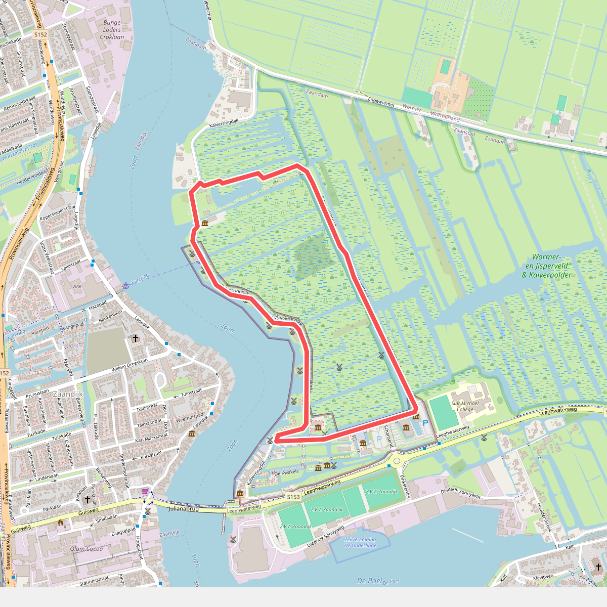 Ommetje Zaanse Schans (blauw) 