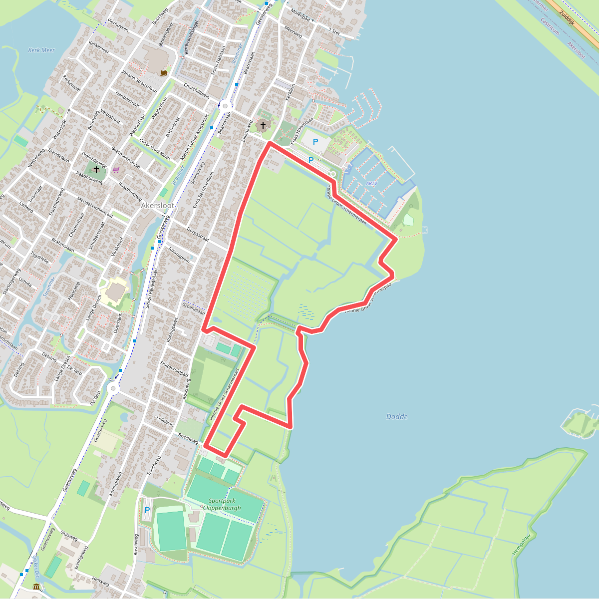 De Klaas Hoorn- en Kijfpolderroute (blauw)