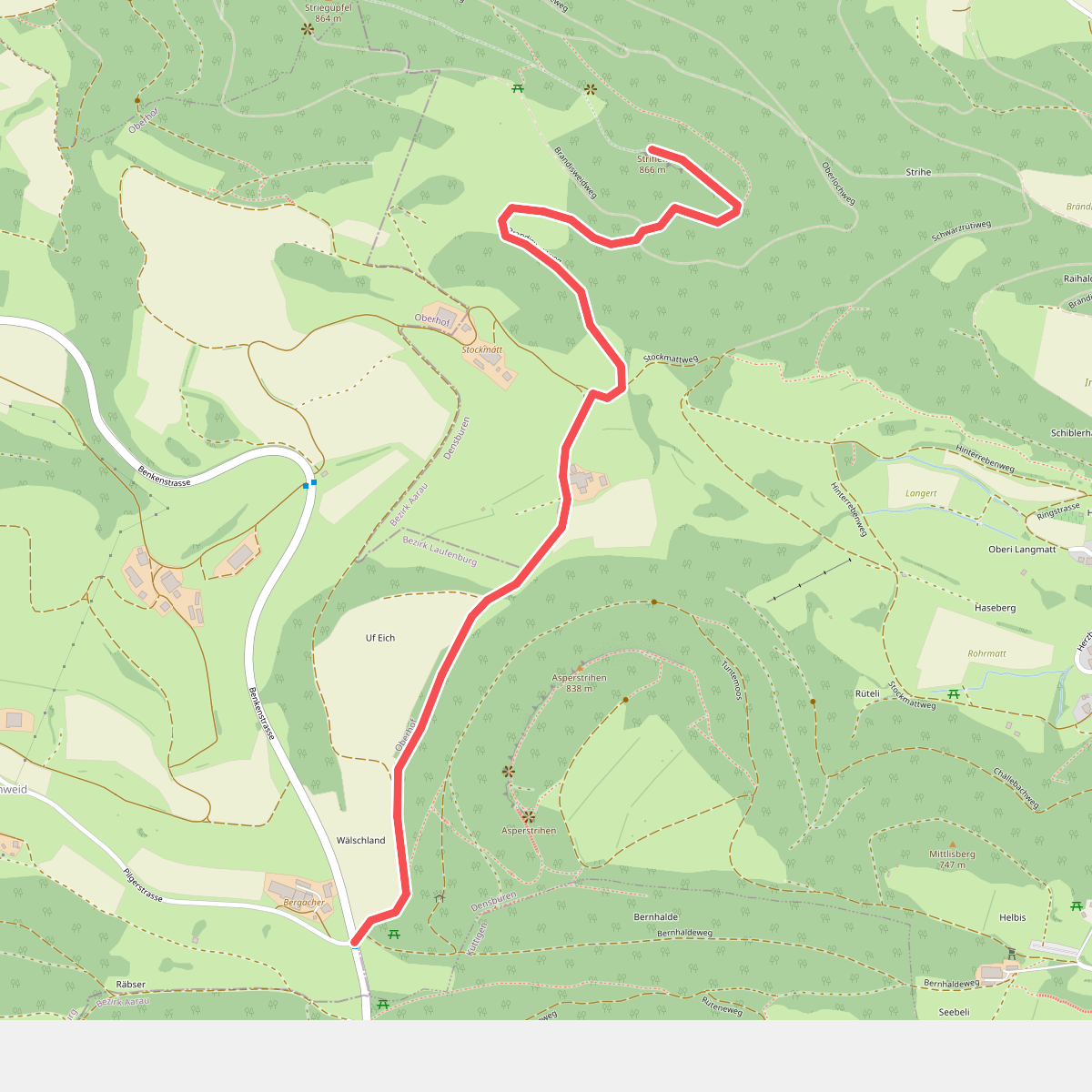 Benkerjoch Bus - Strihen - Pt. 866.7 m