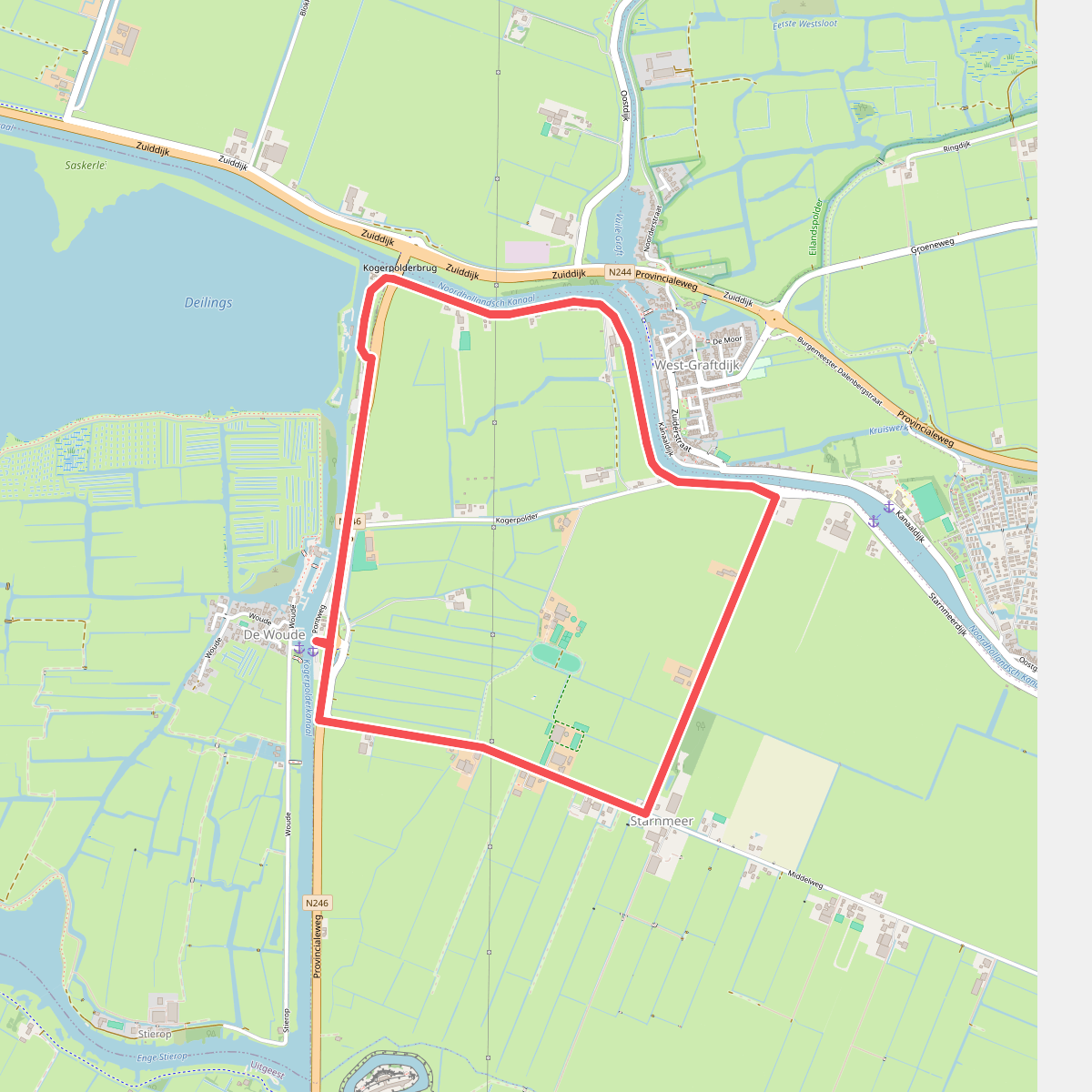 Oostwouderpolderroute (geel)