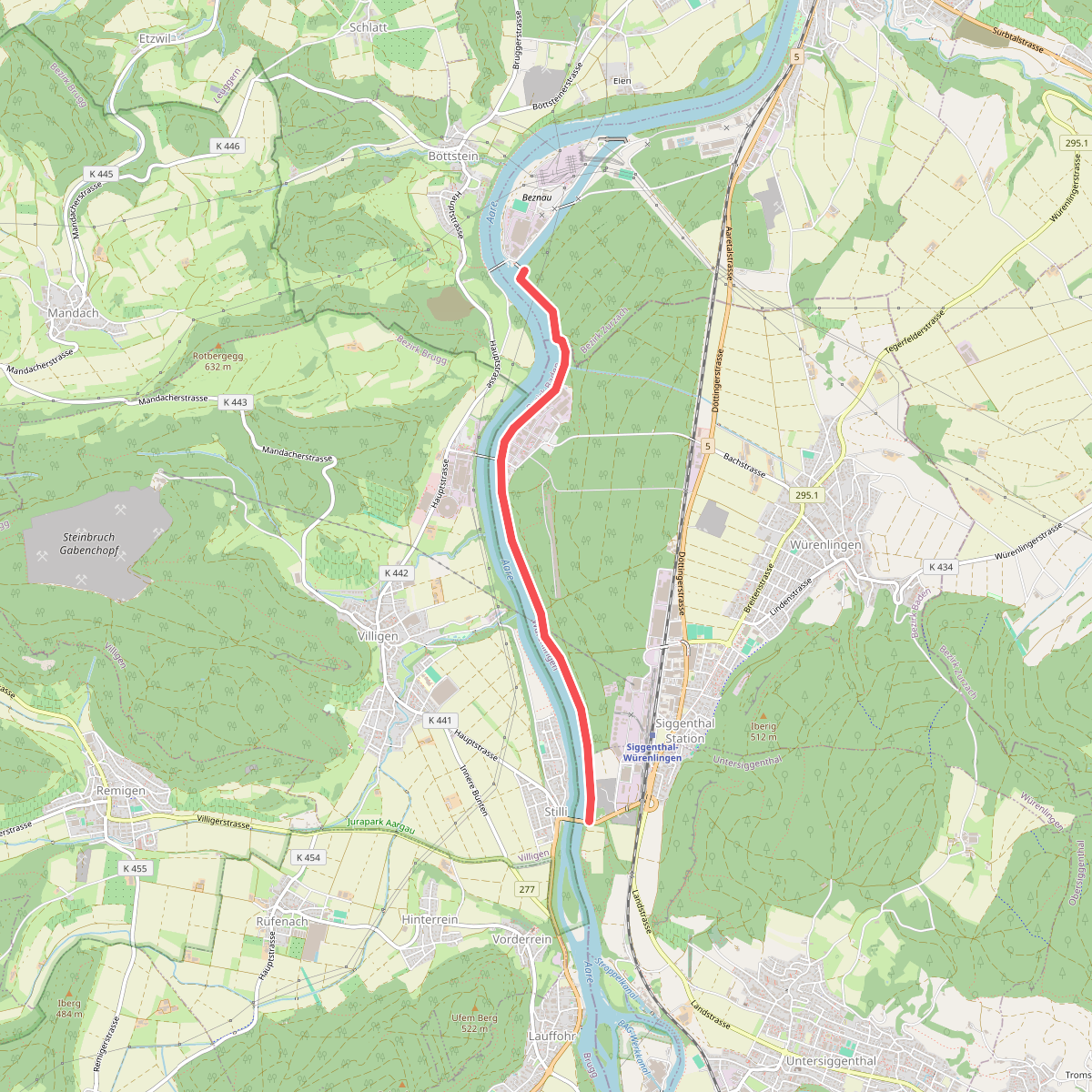 Beznau Steg - Stilli Brücke