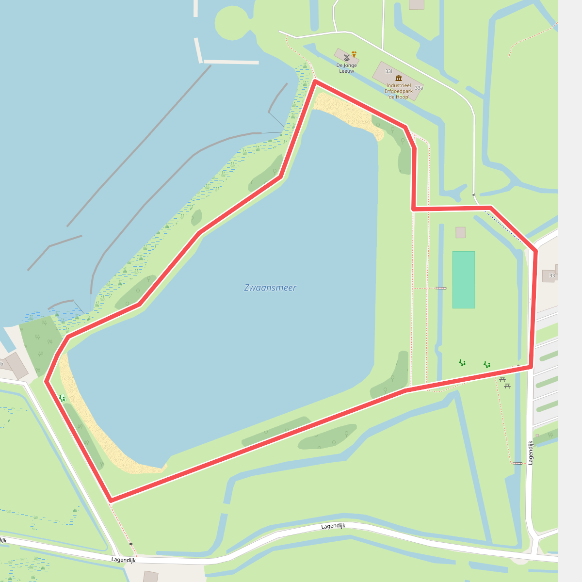Zwaansmeerroute (blauw)