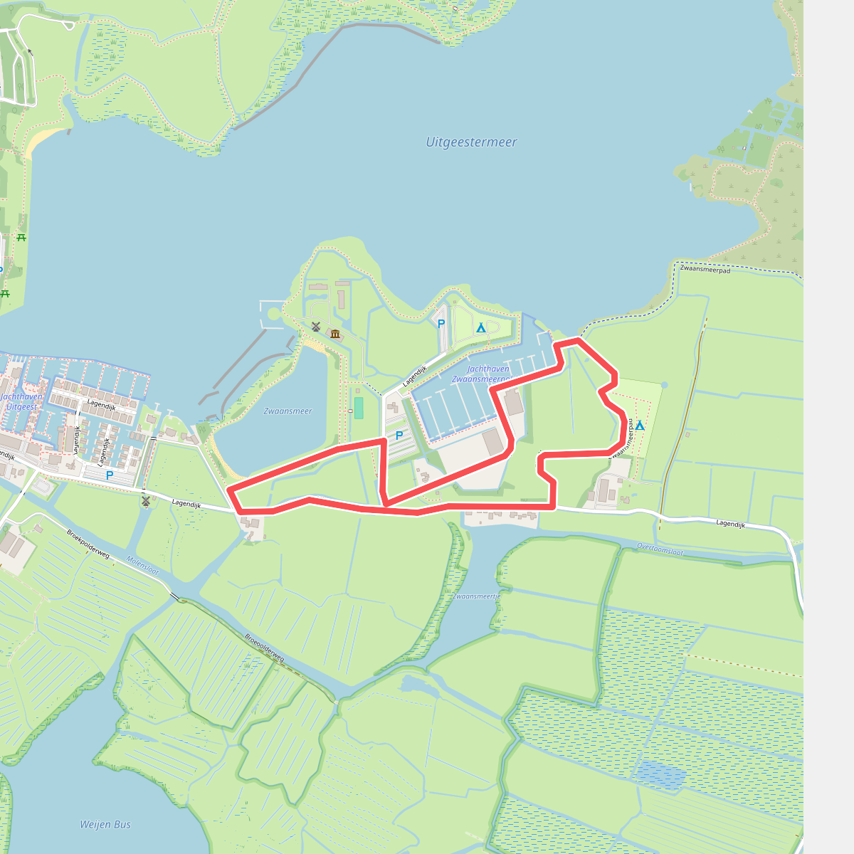 Zwaansmeerpadroute (oranje)