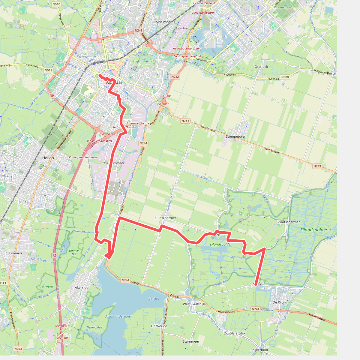 Alkmaar - Graft · Trekvogelpad etappe 2